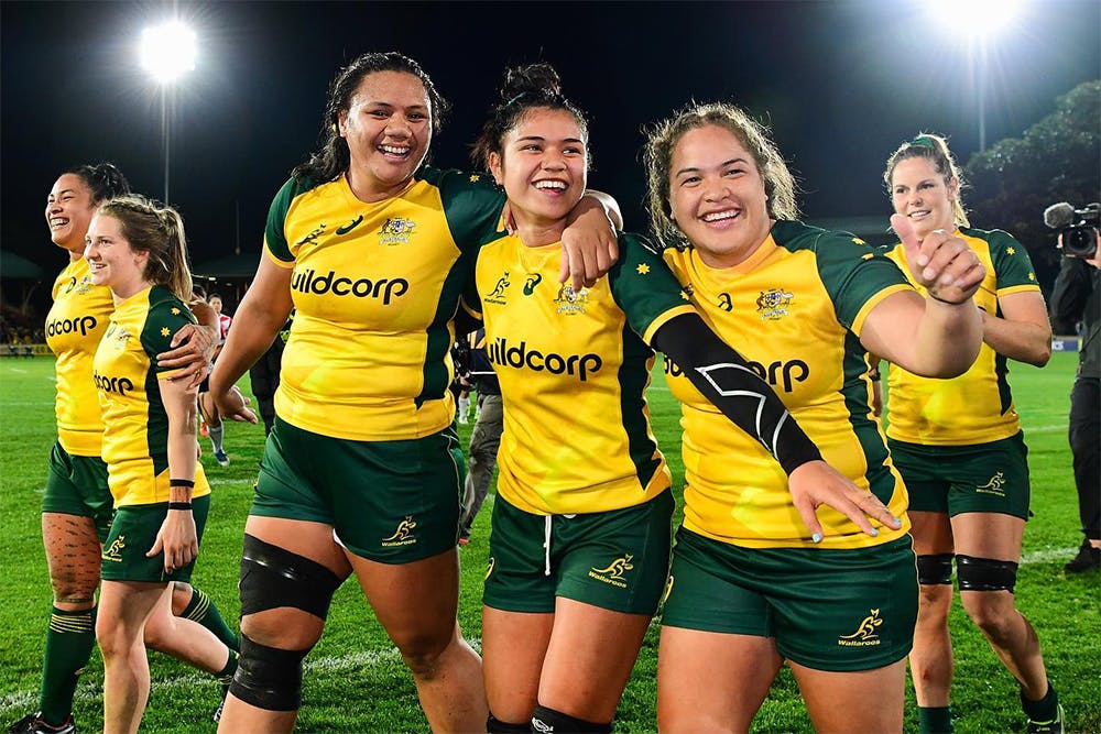 All smiles for the Wallaroos. Photo: Getty Images
