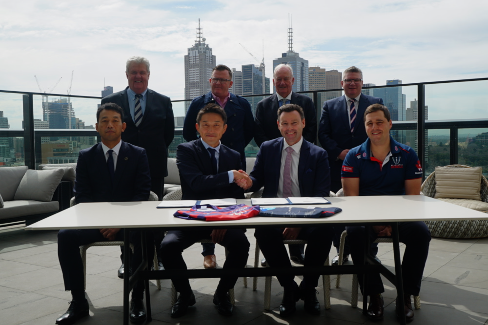 Kintetsu and Melbourne Rebels dignitaries at the announcement